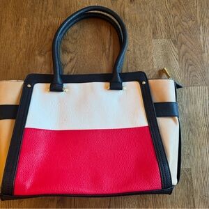 Stylish Red and Cream Women's Tote Bag